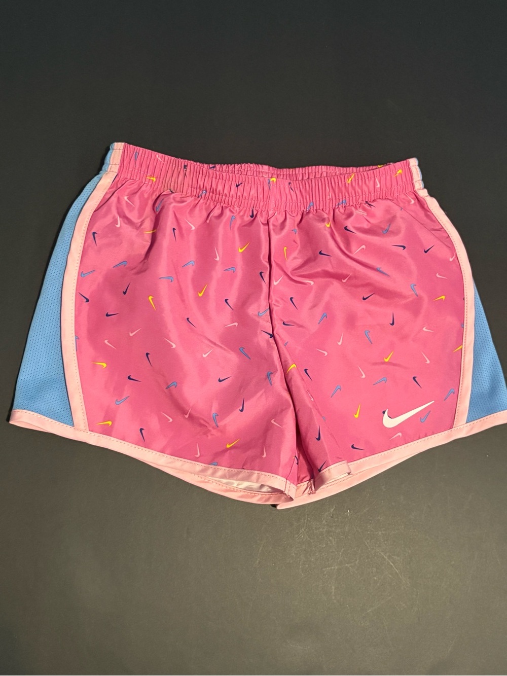 Nike Pink and Light Blue Dri-FIT Athletic Shorts